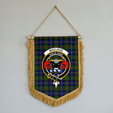 MacLeod of Harris Modern Tartan Crest Wall Hanging Banner - Wood Pole
